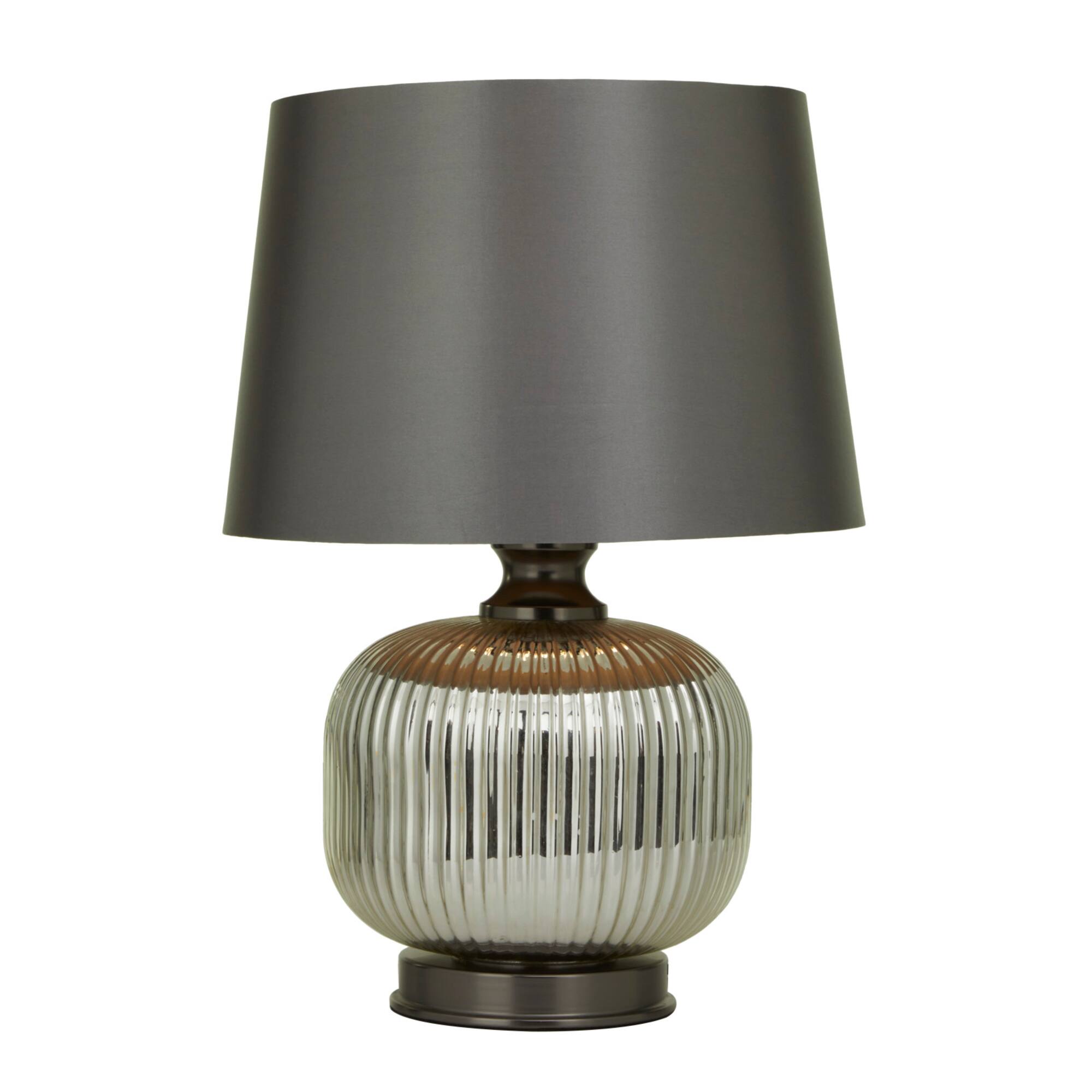 Grey Glass Modern Accent Lamp, 15" x 15" x 21"